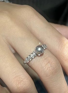 轻奢锆石麦穗开口戒指高级感