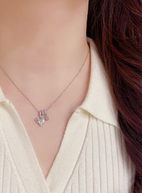爱心水滴项链高级感锁骨链