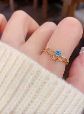 轻奢双层蝴蝶高级感戒指