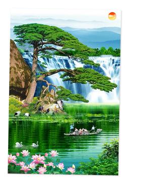 青松装饰画 画风景画 画松鹤延年挂画 画迎客松自粘画 画贴青松白