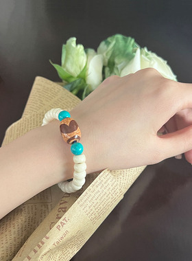 西藏天然牦牛骨虎牙天珠手串手链