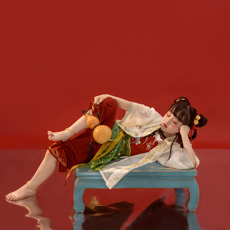 瞳莞汉服原创直领对襟短衫灯笼裤汉服套装逍遥小神仙哪吒同款夏季,淘宝优惠券,粉丝福利购,淘宝优惠卷