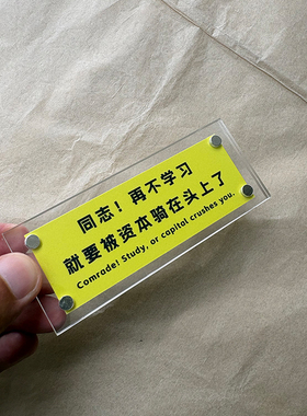 同志！再不学习就要被资本骑在头上了 创意冰箱贴 家居装饰品