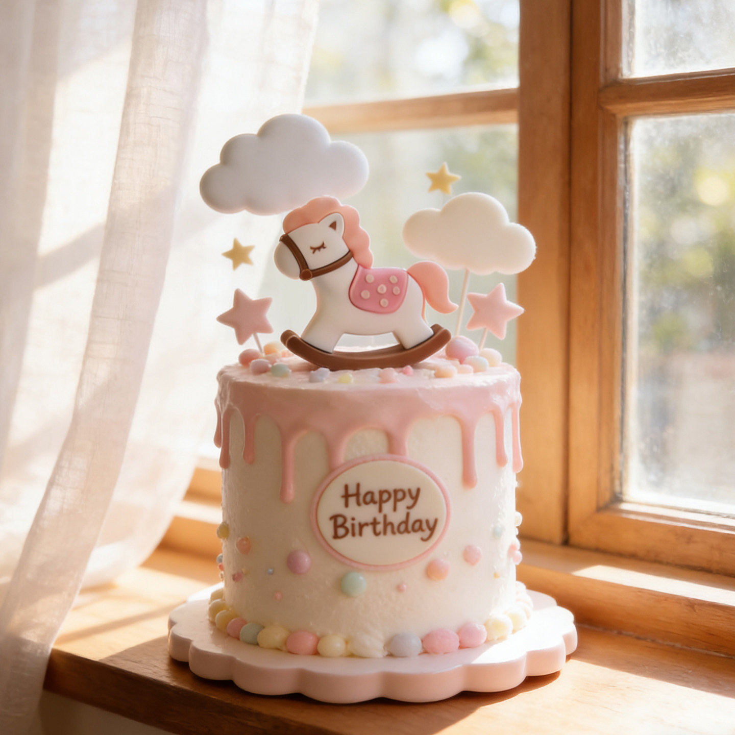 网红烘焙生日蛋糕装饰摆件摇摇木马宝宝百天满月彩虹甜品台插件,淘宝优惠券,粉丝福利购,淘宝优惠卷