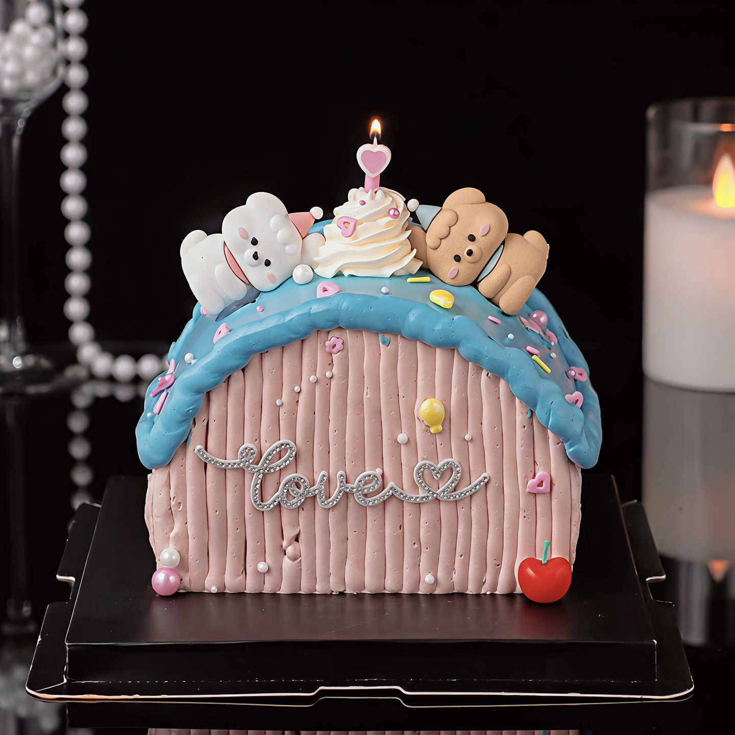 包邮网红2.14情人节烘焙蛋糕装饰摆件可爱小狗修狗水钻Love插件,淘宝优惠券,粉丝福利购,淘宝优惠卷