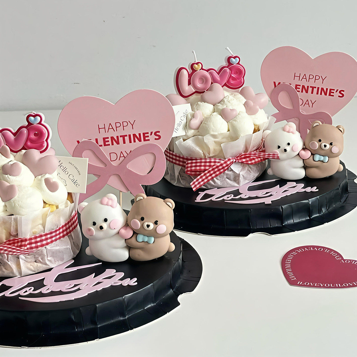 包邮网红2.14情人节蛋糕装饰摆件连体爱心小熊粉色love蜡烛插件,淘宝优惠券,粉丝福利购,淘宝优惠卷