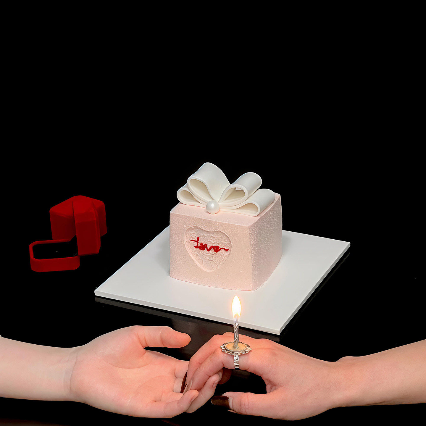 网红214情人节ins风烘焙蛋糕装饰摆件创意银色戒指戒托杆子蜡烛,淘宝优惠券,粉丝福利购,淘宝优惠卷