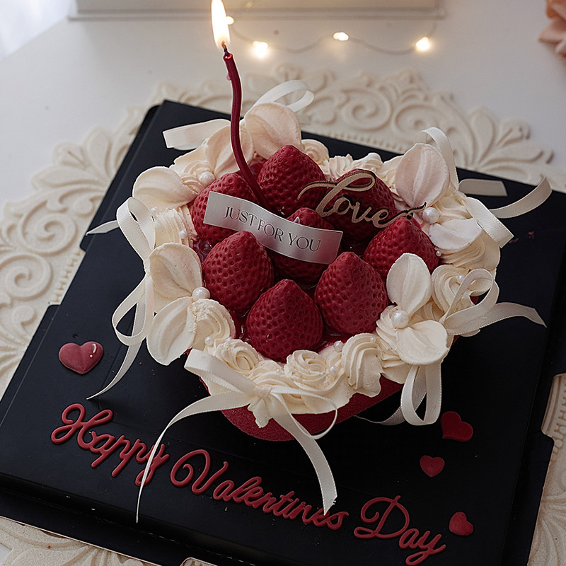 佳妍2025情人节网红烘焙蛋糕装饰摆件木质小Love爱心丝带插件模具