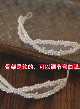 复古法式珍珠少女发箍