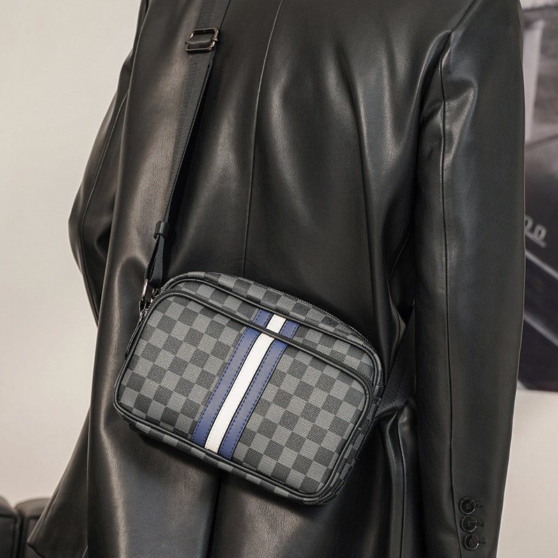潮牌男士单肩包皮质街头潮男情侣斜跨包横款字母小方包手机斜挎包,淘宝优惠券,粉丝福利购,淘宝优惠卷