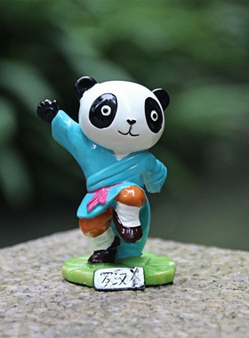 树脂摆件卡通少林拳熊猫家居饰品