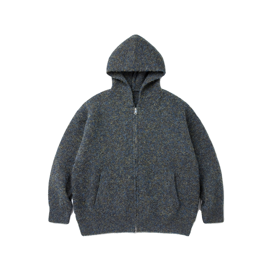 VMCL тяжелый иллюзорный мохеровый свитер в ленивом стиле с двойной молнией и капюшоном, свитер для мужчин и женщин, вермишель