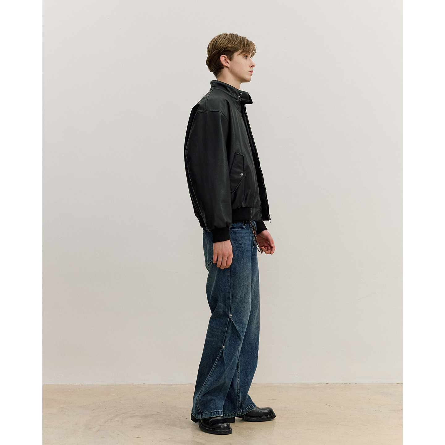 VMCL老钱风哑光水洗PU皮短宽保暖哈灵顿皮衣夹克男25AW vermicell,淘宝优惠券,粉丝福利购,淘宝优惠卷