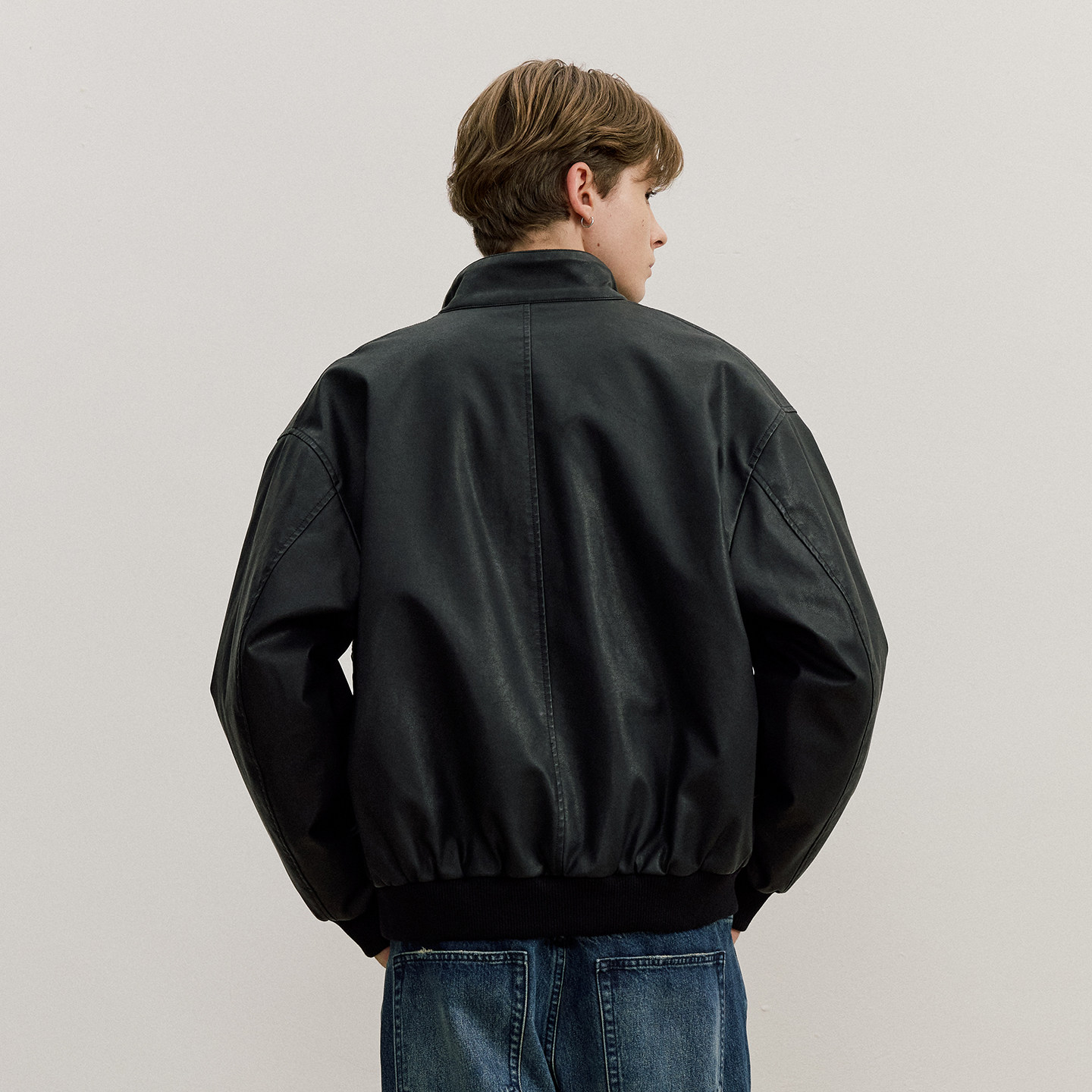 VMCL老钱风哑光水洗PU皮短宽保暖哈灵顿皮衣夹克男25AW vermicell,淘宝优惠券,粉丝福利购,淘宝优惠卷