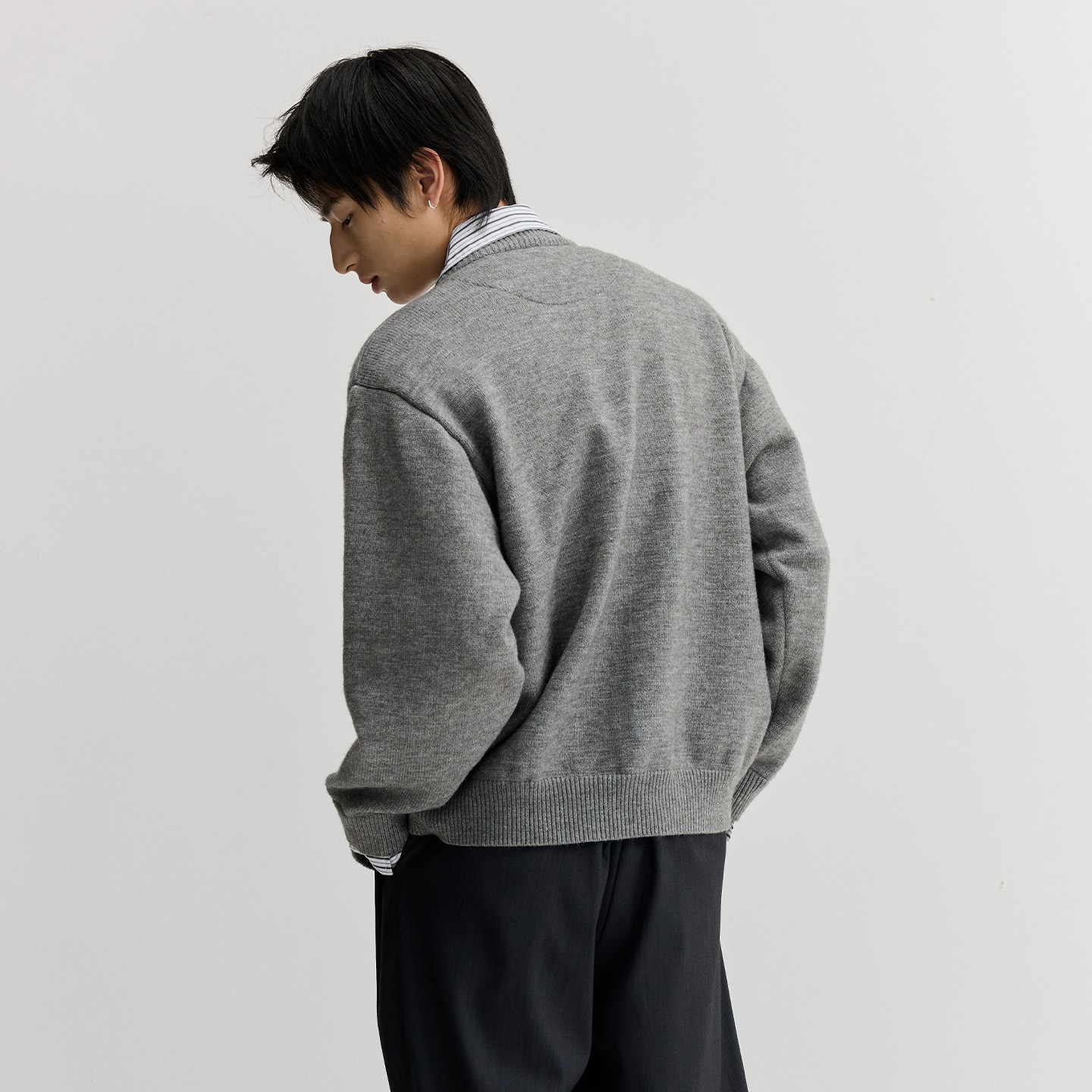 VMCL老钱风衬衫假两件薄毛衣针织衫休闲开衫男女26SS vermicelli