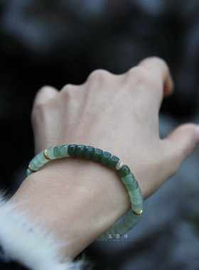 合集｜和田玉渐变晴水手串 【绿意渐浓】新中式设计手链女生礼物