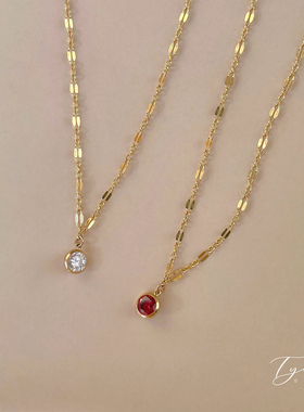 TYUSHA波光粼粼包金锆石吊坠