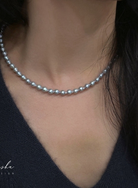 TYUSHA天然真多麻裸圈珍珠项链