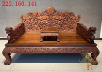 Classic Tibetan Hainan Yellow Flower pear one million Xianglion Cot Bed Ming and Qing Classical Furniture Collection Secondhand Antique Wood Ware Objects