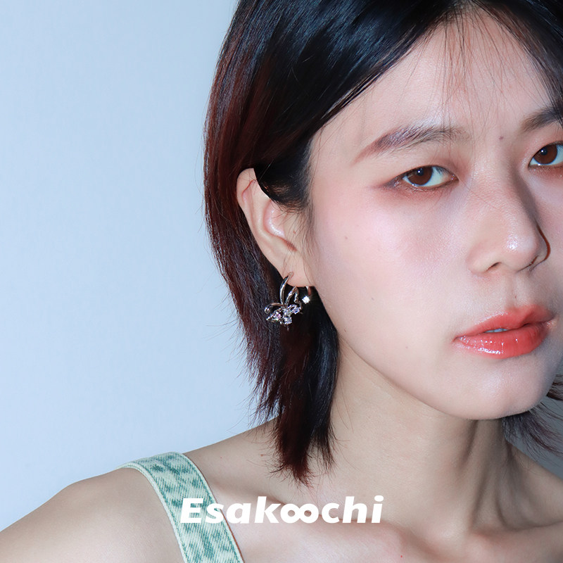 Esakoochi春夏圆舞曲~蝴蝶触须耳环原创设计气质高级感耳饰