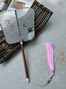 纯手工非遗刺绣万紫千红小花苏绣团扇汉服扇舞蹈扇特色苏州伴手礼