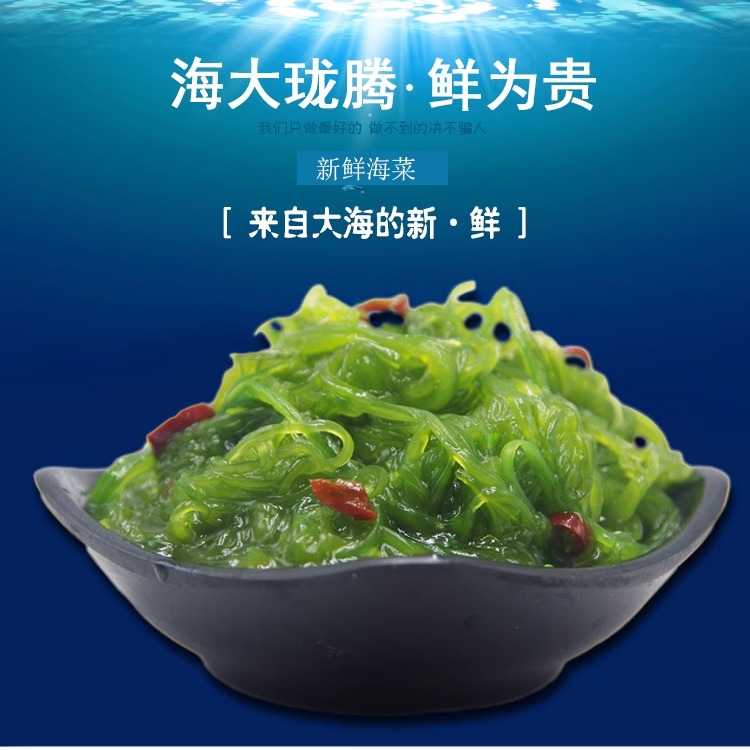 500g即食海草沙律海带丝即食裙带菜梗丝海藻丝沙拉中华海草海白菜 - 图3