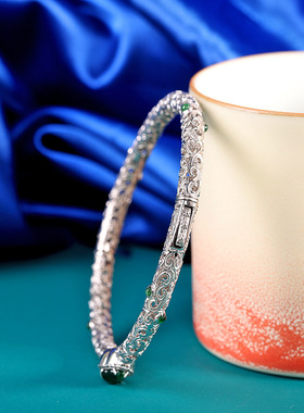 天然翡翠925纯银文艺时尚