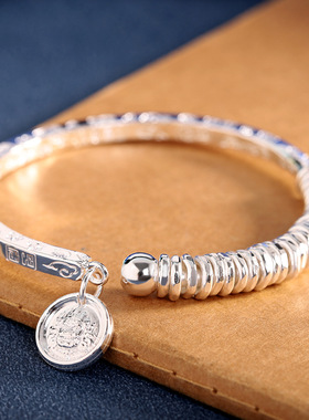 古法素银足银吉祥如意锁