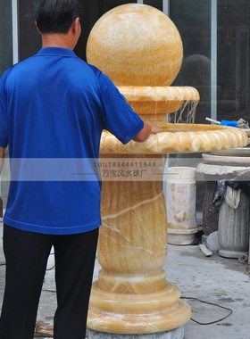 天然石材流水喷泉宾馆大堂工艺品