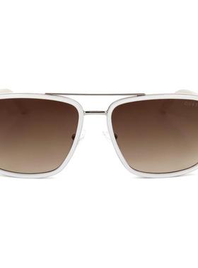 代购代购GUESS男士太阳镜防紫外线遮光抗强光清晰视野方形金属渐