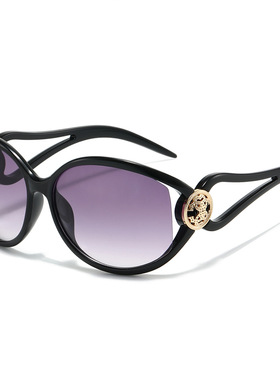 大框时尚蛤蟆太阳眼镜女镂空嘻哈