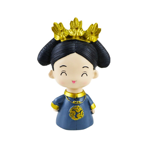 中式复古古风宫廷娃娃皇后皇上摆件凤凰插件婚礼生日蛋糕装饰摆件 - 图3
