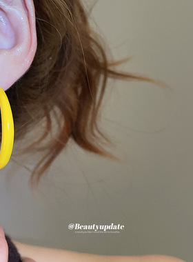 银针滴油几何圆形吊坠耳圈时尚简