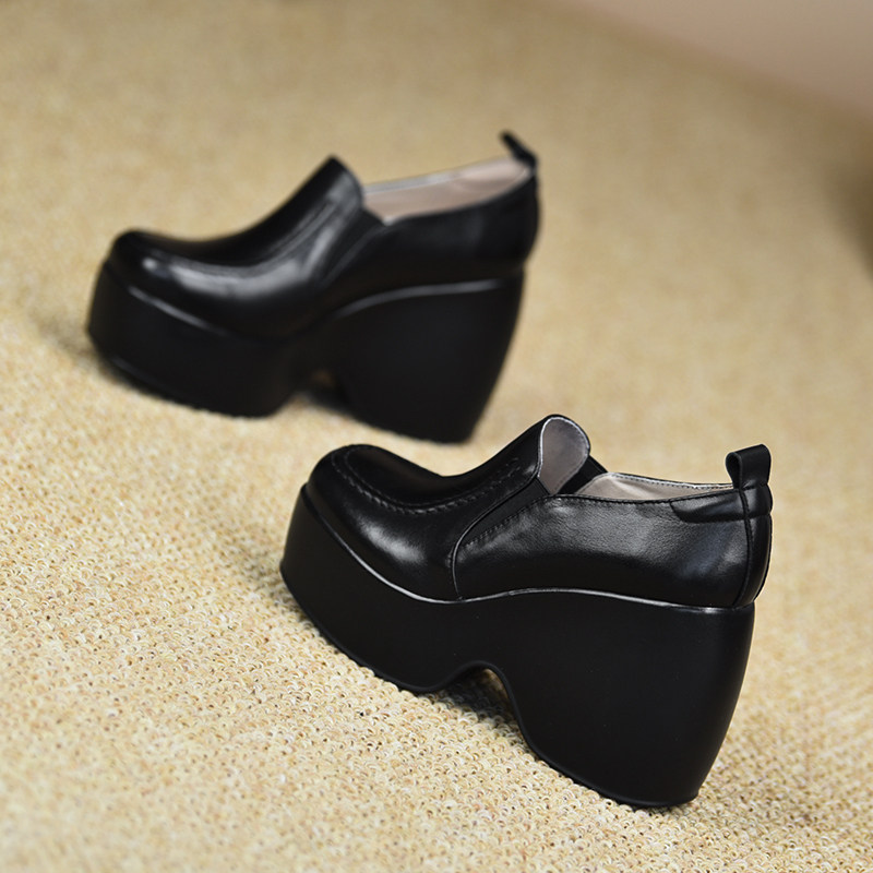 misili乐福鞋坡跟单鞋10.3cm高跟鞋2026春秋季新款防水台厚底女鞋,淘宝优惠券,粉丝福利购,淘宝优惠卷