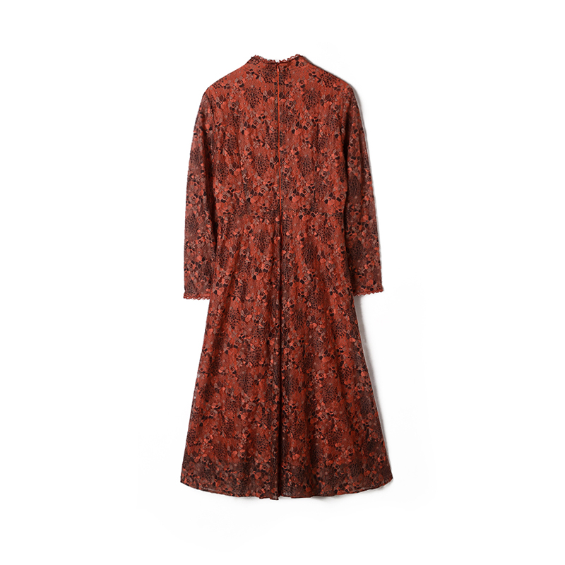 XV0Y0003复古碎花长袖裙子收腰显瘦改良旗袍女9.14春-图0