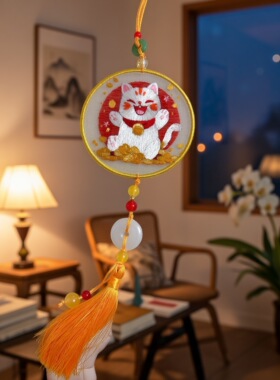 苏绣刺绣双面绣礼品工艺品中国风特色送外国友人包挂车挂装饰品