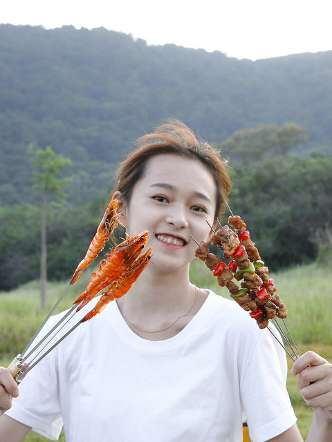 Household appliances outdoor thickened portable folding barbecue stove