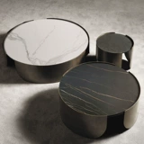 Итальянская легкая роскошная скала каменная доска кофейня из нержавеющей стали круглый размер круглый комбинация инопланетная чайная таблица современная минималистская гостиная домохозяйство