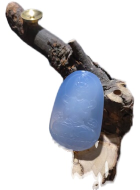 天然无优化蓝玉髓挂坠