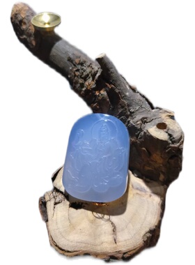 天然无优化蓝玉髓挂坠