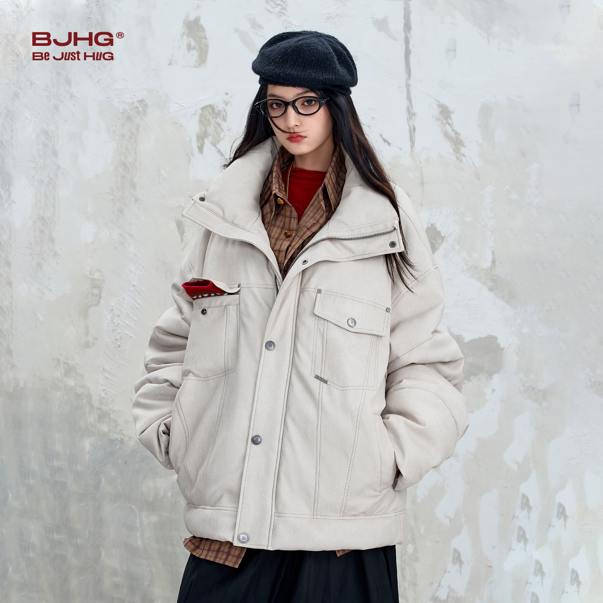 BJHG不计后果仿牛仔棉服外套男款冬装设计感工装夹克棉衣PU皮棉袄,淘宝优惠券,粉丝福利购,淘宝优惠卷