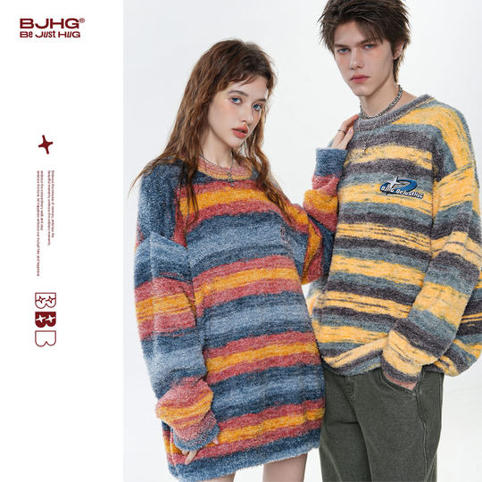 BJHG不计后果多巴胺圣诞毛衣男款冬季卫衣冬装慵懒针织情侣毛衣女