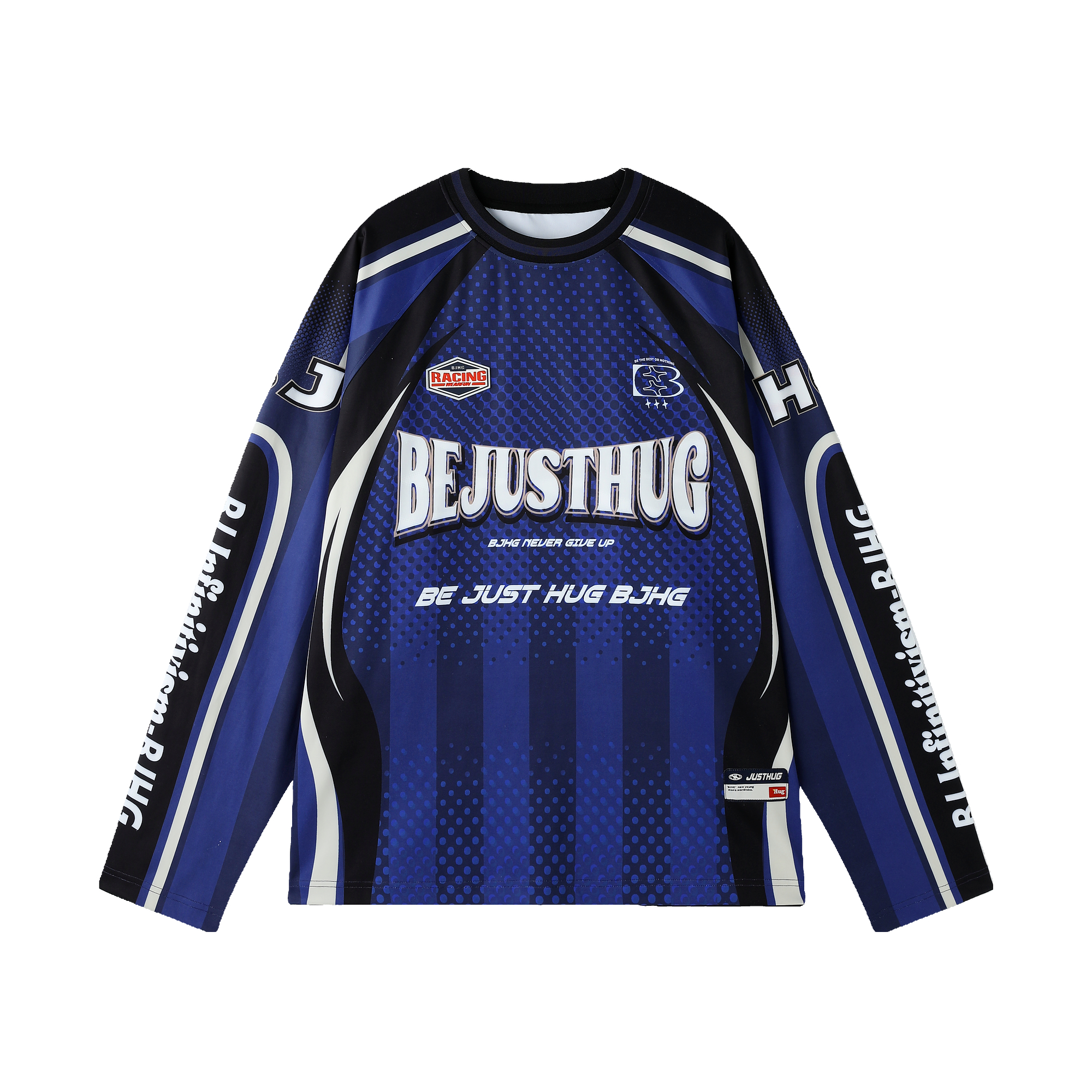 朱志鑫同款BJHG不计后果赛车T恤长袖男款秋季户外骑行运动卫衣女 - 图3