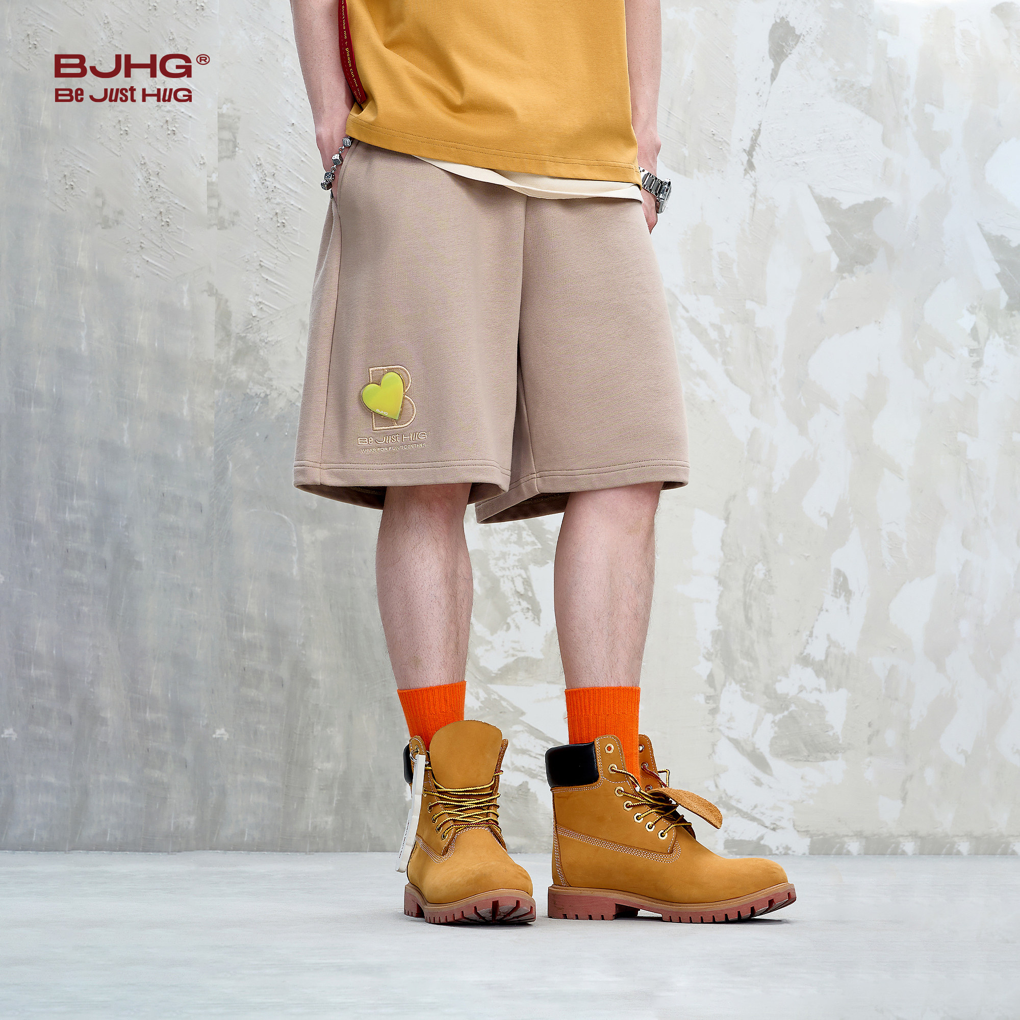 BJHG不计后果趣味贴贴短裤男款夏潮牌美式复古休闲运动五分裤子女,淘宝优惠券,粉丝福利购,淘宝优惠卷