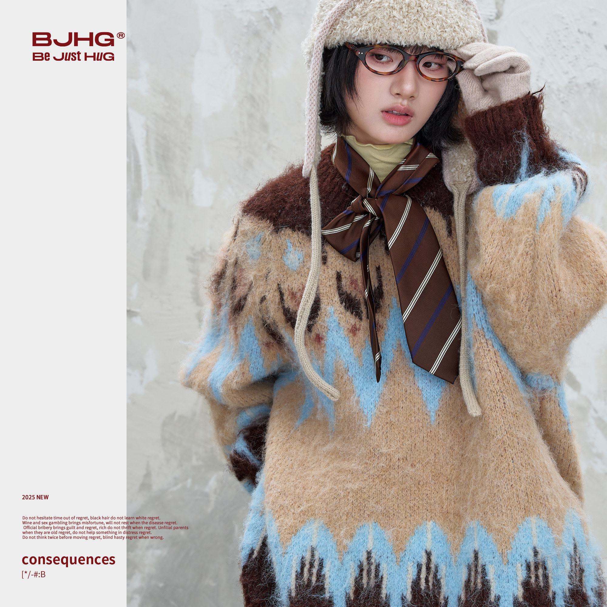 BJHG不计后果费尔岛毛衣男女款秋冬美式潮休闲羊毛针织衫情侣毛衣,淘宝优惠券,粉丝福利购,淘宝优惠卷