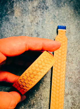 三生造物设计定制皮手环镶嵌宝石玉器磁吸扣手工压印