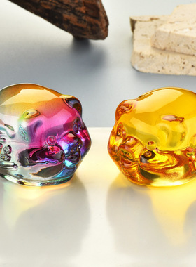 琉璃生肖小猪摆件属相手办