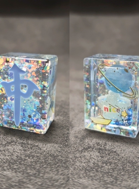 “中”转运麻将牌流沙麻将DIY手工水晶滴胶/创意装饰摆件手气好