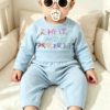 Home clothes double-sided German velvet autumn clothes long underwear set children's baby high-waist belly pants baby pajamas set