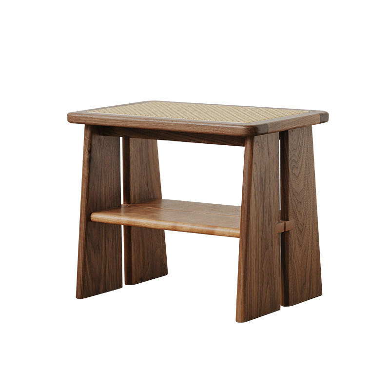 物应藤编换鞋凳黑胡桃木实木家用门口鞋柜凳入户梳妆凳矮凳小凳子,淘宝优惠券,粉丝福利购,淘宝优惠卷